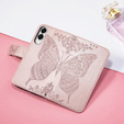 Θήκη με πτερύγιο για Samsung Galaxy S25 Edge, Butterfly, ροζ rose gold