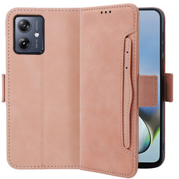 Θήκη με πτερύγιο για Motorola Moto G54 5G, Card Slot, ροζ