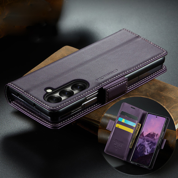 CASEME Litchi θήκη πορτοφόλι flip για Samsung Galaxy Z Fold7 5G