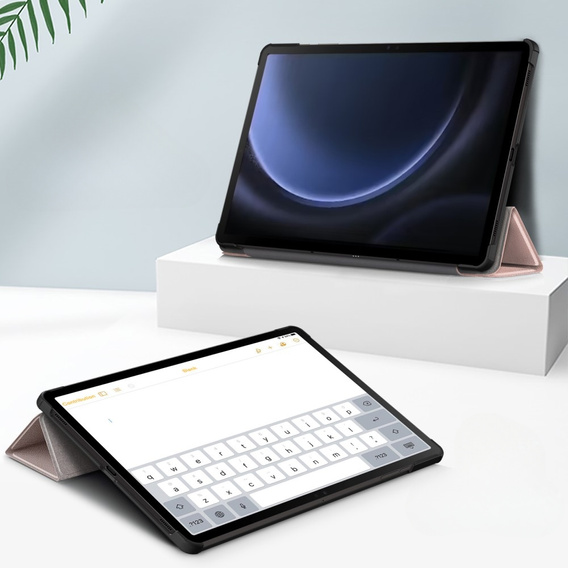 Θήκη για Samsung Galaxy Tab S9 FE+ Plus, Smartcase με χώρο για γραφίδα, ροζ rose gold