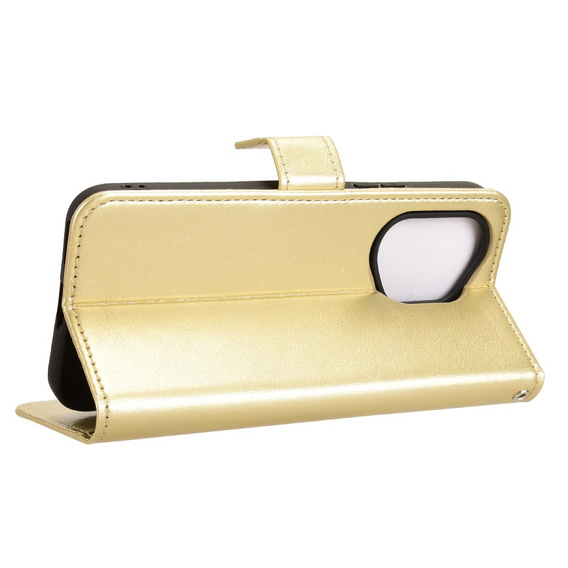 Θήκη με πτερύγιο για Honor 400 5G, Crazy Horse Wallet, χρυσή