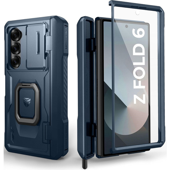 Θωρακισμένη θήκη για Samsung Galaxy Z Fold 6 5G, Dexnor Full Body S-Pen Slot, μπλε