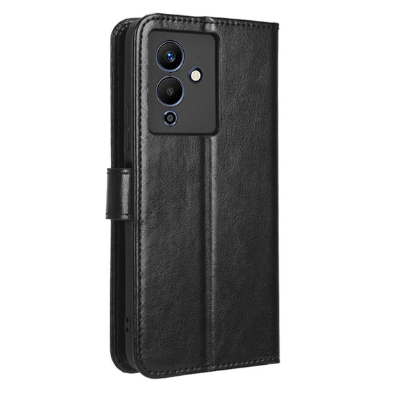 Θήκη με πτερύγιο για Infinix Note 12 5G, Crazy Horse Wallet, μαύρη