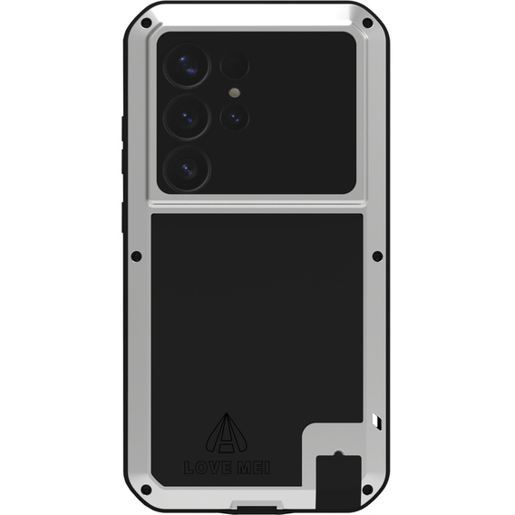 Love Mei Θήκη για Samsung Galaxy S25 Ultra, armored with glass, γκρι