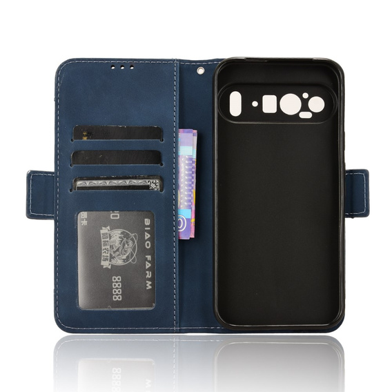 Θήκη με πτερύγιο για Google Pixel 9 Pro XL, Card Slot, σκούρο μπλε