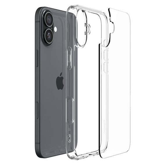 θήκη Spigen για iPhone 16 Plus, Ultra Hybrid, διαφανής + μετριασμένο γυαλί 9H