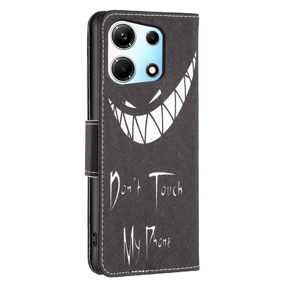 Θήκη με πτερύγιο για Infinix Zero 30 5G, Wallet, Don't Touch My Phone, μαύρη