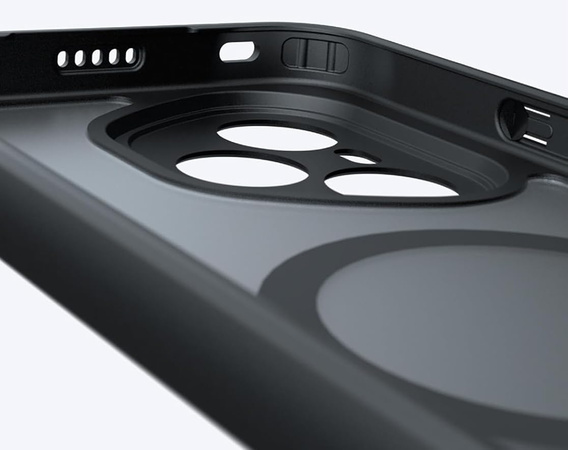 Θήκη για Honor 400 Pro 5G, για MagSafe, ERBORD Μatt Case, μαύρη + Γυαλί οθόνης