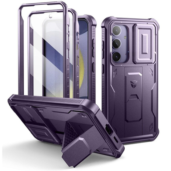 Θωρακισμένη θήκη για Samsung Galaxy S24 Plus, Dexnor Full Body (Two Frames), μωβ