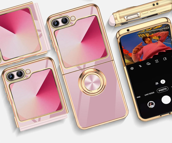 Θήκη για Samsung Galaxy Z Flip7 FE / Z Flip6, Electro Ring, μωβ