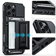 Θήκη TPU + PC με χώρο για κάρτα, μαύρη για iPhone 16 Pro Max