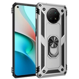 θωρακισμένη θήκη για Xiaomi Redmi Note 9T 5G, Nox Case Ring, ασημένια