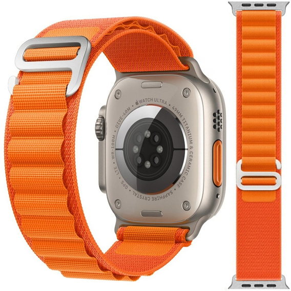 Pasek Nylonowy do Apple Watch 1/2/3/4/5/6/7/8/SE/ULTRA 42/44/45/49mm, Pomarańczowy