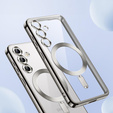 Θήκη για Samsung Galaxy S25, Electro MagSafe, ασημένια + Γυαλί για την οθόνη