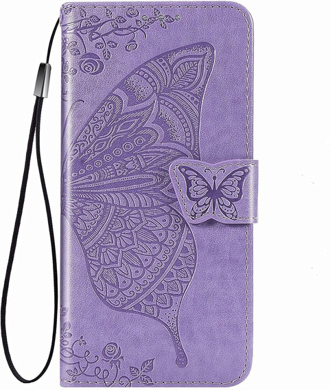 Θήκη με πτερύγιο για Oppo Reno 12FS / 12F, Butterfly, μωβ
