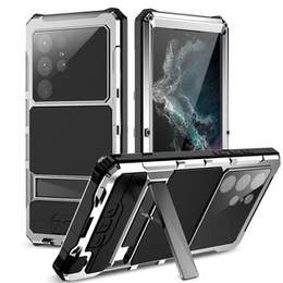 Θήκη για Samsung Galaxy S22 Ultra, R-JUST, θωρακισμένη, ασημί