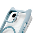 Θήκη για iPhone 13 / iPhone 14, για MagSafe, Cute Cat, μπλε + Γυαλί οθόνης