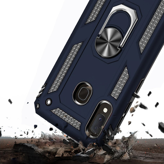 θωρακισμένη θήκη για Samsung Galaxy A20E, Nox Case Ring, μπλε