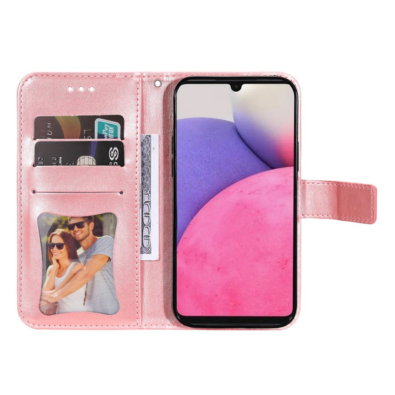 Θήκη με πτερύγιο για Samsung Galaxy A33 5G, Mandala Flower, ροζ rose gold