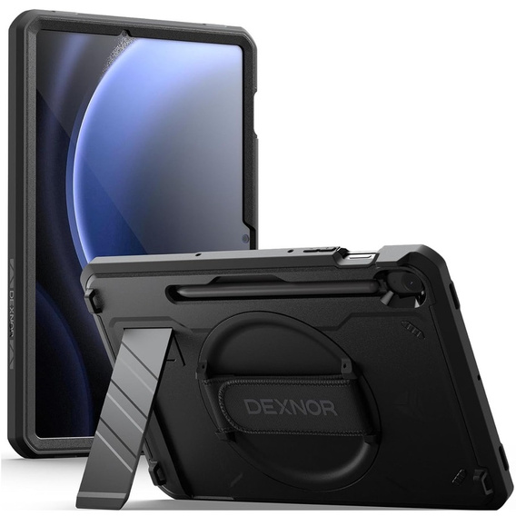 Θωρακισμένη θήκη για Samsung Galaxy Tab S10 Lite / S10 FE / S9 FE / Tab S9, Dexnor Full Body, μαύρη