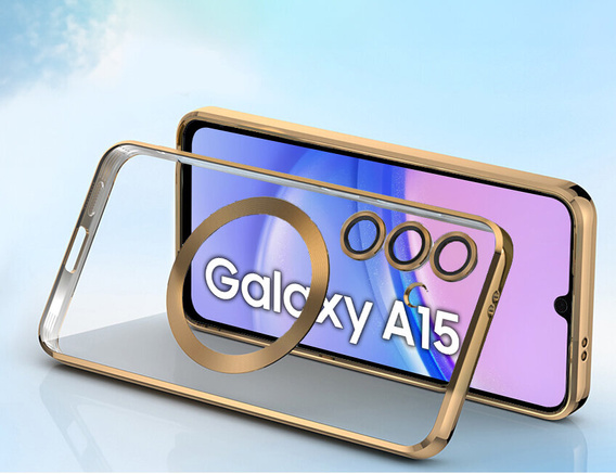 Θήκη για Samsung Galaxy A15 4G/5G, Electro MagSafe, χρυσή + Γυαλί για την οθόνη
