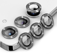 2x Γυαλί κάμερας για Samsung Galaxy S24, ERBORD Camera Lens, Bling frame, μαύρο