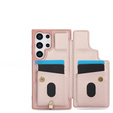 θήκη για Samsung Galaxy S25 Ultra, Leather Flower Card Slot, ροζ