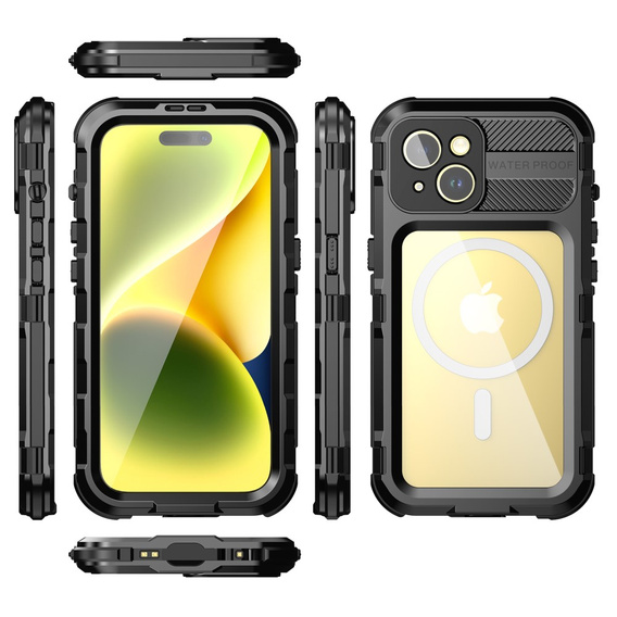 Αδιάβροχη θήκη IP68 για iPhone 15, SHELLBOX MagSafe, μαύρη