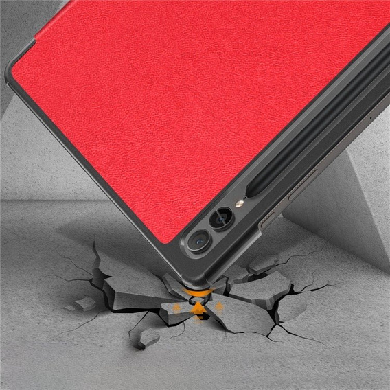 Θήκη για Samsung Galaxy Tab S9 Plus, Smartcase με χώρο για γραφίδα, κόκκινη