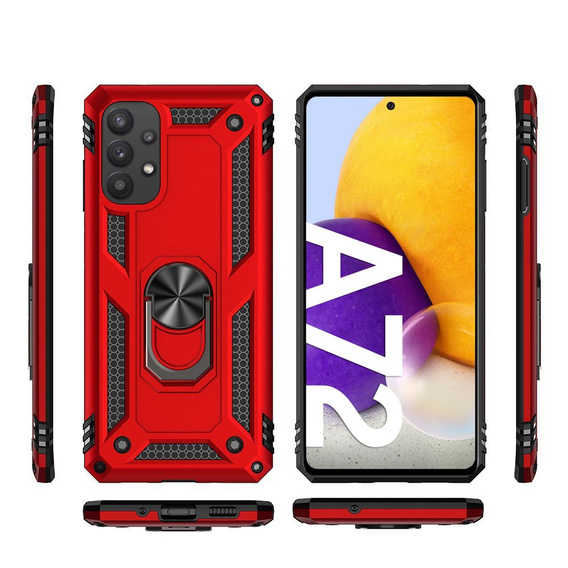 θωρακισμένη θήκη για Samsung Galaxy A72 5G, Nox Case Ring, μπλε
