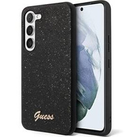 GUESS Θήκη για Galaxy S24, Glitter Script Hardcase, μαύρη