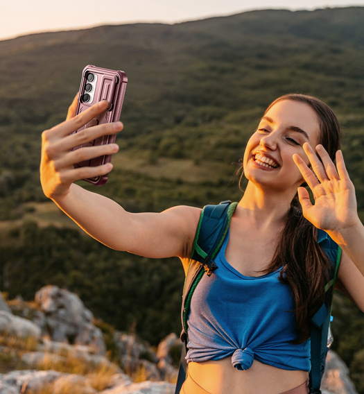 Θωρακισμένη θήκη για Samsung Galaxy A16, Dexnor Full Body (Two Frames), κόκκινη