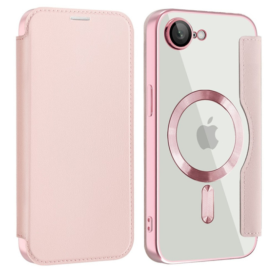 Θήκη με πτερύγιο για iPhone 16E, RFID Wallet MagSafe CamShield, ροζ