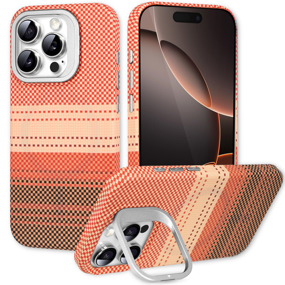Θήκη για iPhone 16 Pro, Πλαίσιο Kickstand, για MagSafe, Sunset Orange