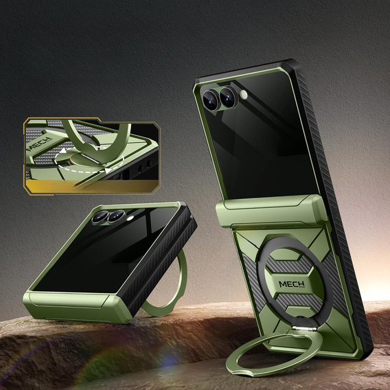Θήκη Tongate MECH με MagSafe για Samsung Galaxy Z Flip7 FE / Z Flip6, πράσινο