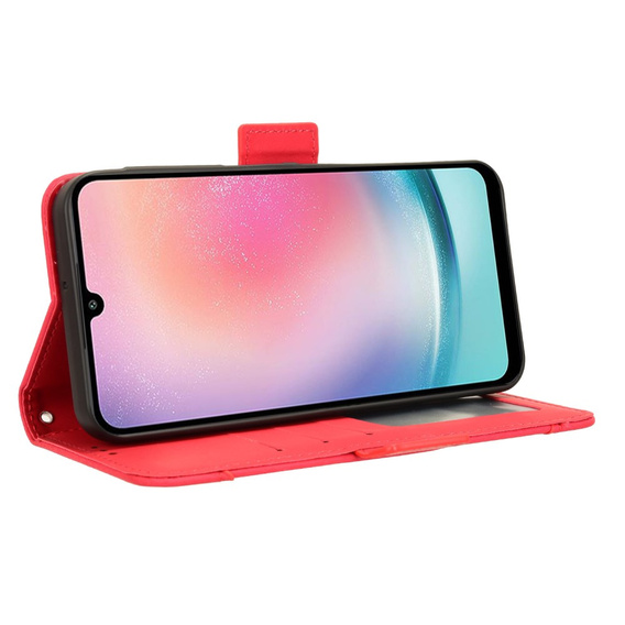 Θήκη με πτερύγιο για Samsung Galaxy A25 5G, Card Slot, κόκκινη