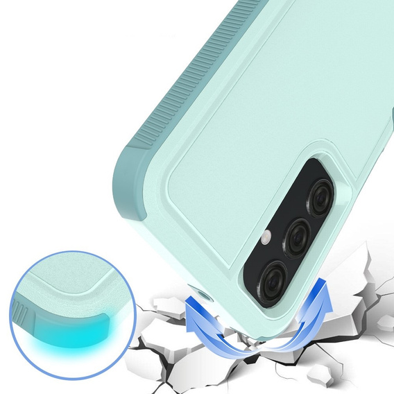 Θωρακισμένη θήκη για Samsung Galaxy A25, διπλής στρώσης, μέντας + γυαλί 9H