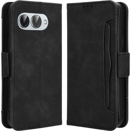 Θήκη με πτερύγιο για T Phone 3 5G, Card Slot, μαύρη