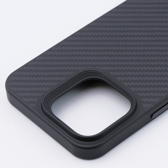 Θήκη για iPhone 15 Pro Max, Aramid Fiber Cover, μαύρη