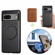 Θήκη για Google Pixel 7A, Leather Hybrid MagSafe, μαύρη