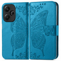 Θήκη με πτερύγιο για Xiaomi Poco F6, Butterfly, μπλε