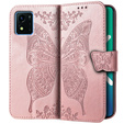 Θήκη με πτερύγιο για Vivo Y01, Butterfly, ροζ