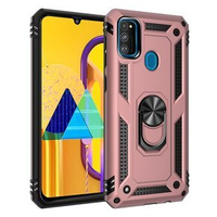 θωρακισμένη θήκη για Samsung Galaxy M21, Nox Case Ring, ροζ rose gold