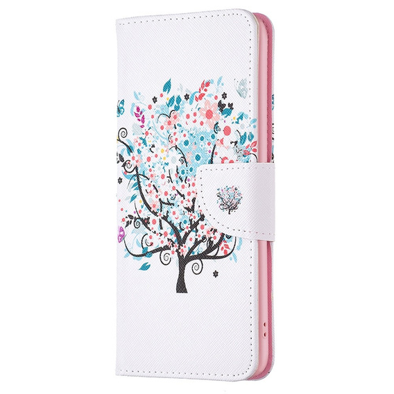 Θήκη με πτερύγιο για OPPO A57 / A57s, Wallet, colorful tree, λευκή