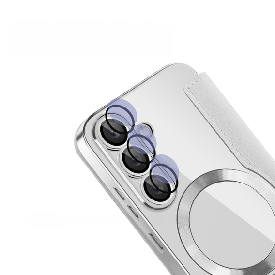 Θήκη με πτερύγιο για Samsung Galaxy S25, RFID Wallet MagSafe CamShield, ασημένια