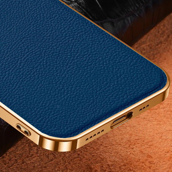 Θήκη για iPhone 13 Pro, Cowhide Leather, μπλε