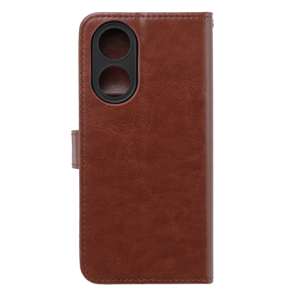 Θήκη με πτερύγιο για Oppo A38 4G / Oppo A18 4G, Crazy Horse Wallet, καφέ