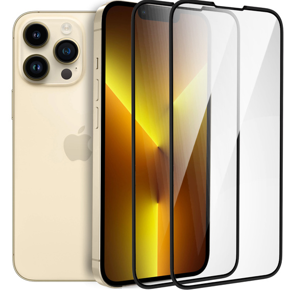 2x Μετριασμένο γυαλί για iPhone 13 Pro Max, ERBORD 3D πλήρης οθόνη