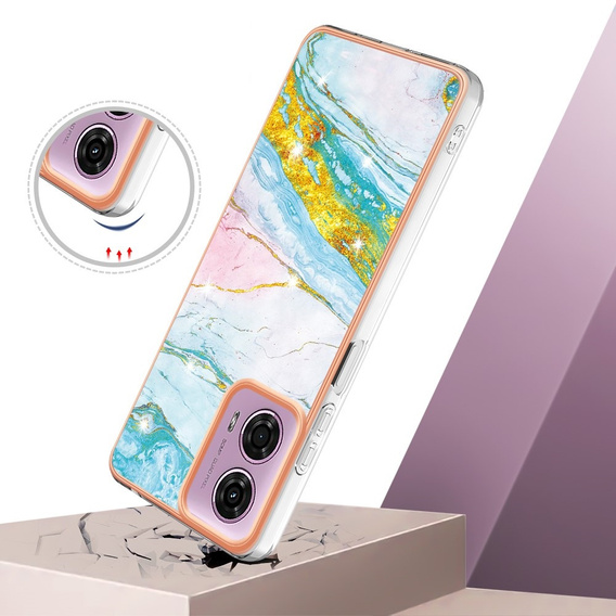 Προστατευτική θήκη για Motorola Moto G24 / G24 Power / G04, Marble Slim Case, μπλε