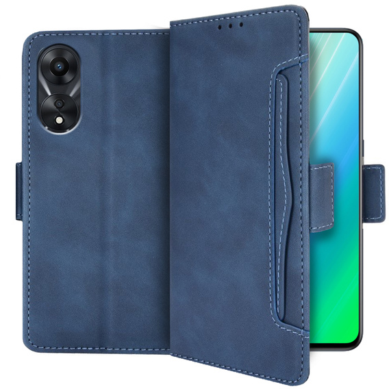 Θήκη με πτερύγιο για Oppo A78 5G, Card Slot, μπλε